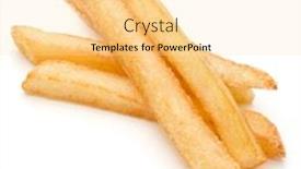  Presentation with ripe golden potato on white - Presentation having french-fried-potatoes-isolated background and a blonde colored foreground