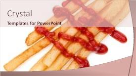  Presentation with ketchup - Audience pleasing PPT theme consisting of french-fried-potatoes-with-ketchup backdrop and a lemonade colored foreground