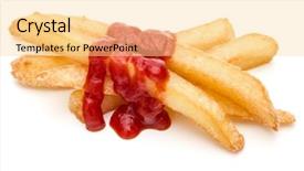  Presentation with french revolution lawyer and politician - Beautiful presentation theme featuring french fried potatoes with ketchup backdrop and a blonde colored foreground