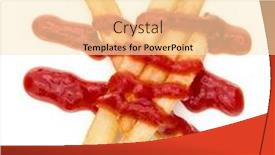  Presentation with isolated paw prints over white - PPT theme with french-fried-potatoes-with-ketchup background and a lemonade colored foreground