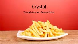  Presentation with french fries - PPT layouts with french fries and a plate background and a gray colored foreground