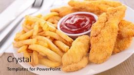  Presentation with chicken little chicks - PPT theme enhanced with french fries and fries chicken background and a yellow colored foreground