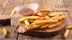  Presentation with french fries - Slides consisting of french-fries-and-ketchup background and a coral colored foreground