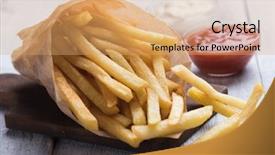  Presentation with potato chips - Amazing theme having french fries deep fried potato backdrop and a coral colored foreground