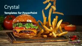  Presentation with french fries - Colorful presentation theme enhanced with french-fries-fall-next backdrop and a ocean colored foreground