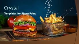  Presentation with french fries - Presentation design enhanced with french-fries-fall-next background and a ocean colored foreground