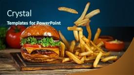  Presentation with french fries - Colorful PPT theme enhanced with french-fries-fall-next backdrop and a ocean colored foreground