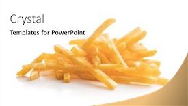  Presentation with potato - PPT theme enhanced with french-fries-fried-mini-potato background and a white colored foreground