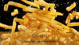  Presentation with french revolution - PPT theme having french-fries-fried-potatoes-flying background and a gold colored foreground