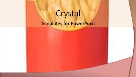  Presentation with box carton - Cool new presentation with french fries in a red carton box isolated on white backdrop and a yellow colored foreground