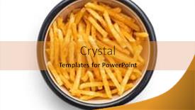  Presentation with french educators - Beautiful theme featuring french-fries-in-bowl-fried backdrop and a gold colored foreground