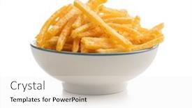  Presentation with bowl - Colorful slide deck enhanced with french-fries-in-bowl-fried backdrop and a white colored foreground
