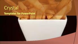  Presentation with french fries - Audience pleasing PPT layouts consisting of french fries in bowl isolated on black backdrop and a tawny brown colored foreground