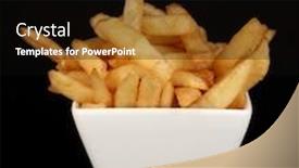  Presentation with french fries - Slides having french fries in bowl isolated on black background and a black colored foreground