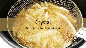  Presentation with french fries - Presentation theme consisting of french fries in deep fryer background and a yellow colored foreground