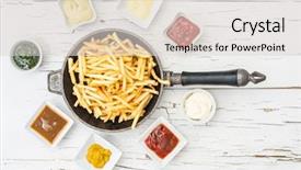  Presentation with frying - Slide set consisting of french fries in frying pan background and a lemonade colored foreground