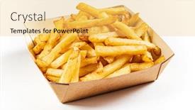  Presentation with french fries - PPT theme having french-fries-in-the-box background and a yellow colored foreground