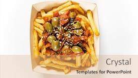  Presentation with french fries - Presentation theme having french-fries-in-the-box background and a yellow colored foreground