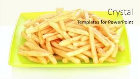  Presentation with octopus on isolated white - PPT layouts featuring french fries in the pan isolated on white background and a blonde colored foreground