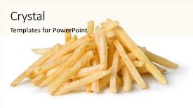  Presentation with french educators - Audience pleasing presentation theme consisting of french fries isolated on white backdrop and a lemonade colored foreground