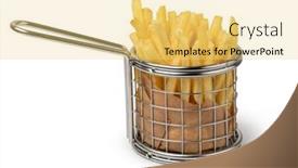  Presentation with french fries - Presentation design consisting of french-fries-isolated background and a yellow colored foreground