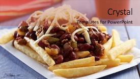 Presentation with paper boat children play - Beautiful presentation design featuring french fries on a paper backdrop and a red colored foreground
