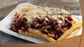  Presentation with paper boat children play - PPT layouts with french fries on a paper background and a coral colored foreground