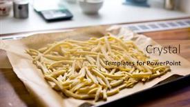  Presentation with french fries - Colorful PPT layouts enhanced with french-fries-on-roaster backdrop and a coral colored foreground