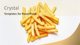  Presentation with french fries - Colorful slide set enhanced with french-fries-on-the-white backdrop and a blonde colored foreground