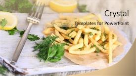  Presentation with tracing - Cool new theme with french fries on tracing paper on board on napkin wooden table backdrop and a lemonade colored foreground