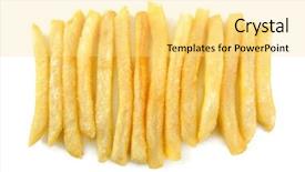  Presentation with french fries - Slide deck having french fries on white background background and a yellow colored foreground