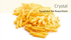  Presentation with potato chips - PPT theme having french-fries-salted-snack-potato background and a blonde colored foreground