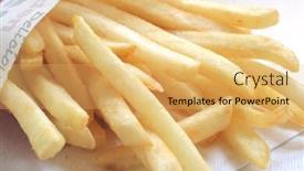  Presentation with snack food - Cool new theme with french fries the popular and common fast food snack backdrop and a yellow colored foreground