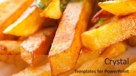  Presentation with french fries - Audience pleasing theme consisting of frites - french fries backdrop and a gold colored foreground