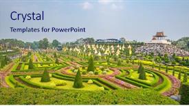  Presentation with botanical garden - PPT layouts with french garden of nong nooch background and a light blue colored foreground