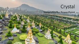  Presentation with botanical garden - Beautiful theme featuring french garden of nong nooch backdrop and a light gray colored foreground