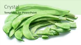  Presentation with french beans - PPT theme featuring french-green-beans-isolated background and a mint green colored foreground