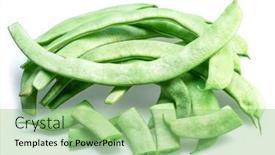  Presentation with french beans - Presentation theme enhanced with french-green-beans-isolated background and a seafoam green colored foreground