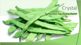  Presentation with french beans - Presentation design with french-green-beans-isolated background and a mint green colored foreground