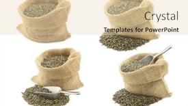  Presentation with lentils - Colorful presentation design enhanced with french-green-lentils-lentilles-du backdrop and a lemonade colored foreground