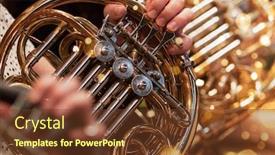  Presentation with classical music - Theme consisting of french-horn-during-a-classical background and a tawny brown colored foreground
