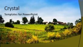  Presentation with france - Slide set having french landscape haute-vienne limousin background and a light blue colored foreground