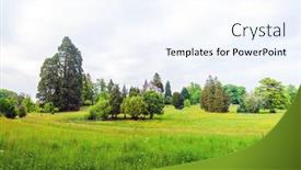  Presentation with landscape - Presentation design enhanced with french-landscape-haute-vienne-limousin background and a sky blue colored foreground