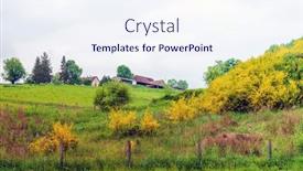  Presentation with landscape - Beautiful presentation design featuring french-landscape-haute-vienne-limousin backdrop and a sky blue colored foreground