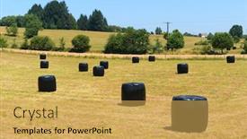  Presentation with landscape - Presentation theme having french-landscape-in-limousin background and a yellow colored foreground