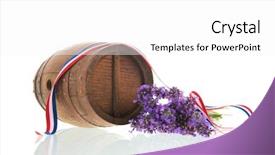  Presentation with wine barrel - Audience pleasing slides consisting of french lavender isolated over white backdrop and a white colored foreground