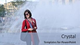  Presentation with tourist - Presentation theme enhanced with super cute baby blowing her first birthday candle background and a gray colored foreground