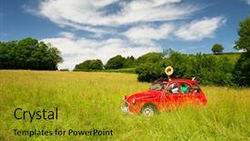  Presentation with vacation - PPT layouts featuring french man on vacation background and a gold colored foreground