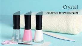  Presentation with nails manicure - Slide set consisting of french-manicure-set-with-white background and a arctic colored foreground