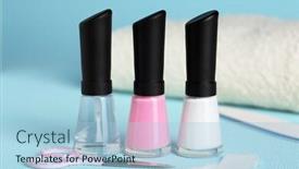  Presentation with nails manicure - Theme with french-manicure-set-with-white background and a light blue colored foreground